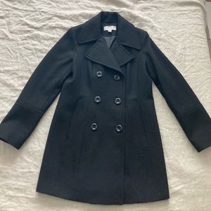 Anne Klein Women’s Wool Blend Pea Coat, Black, Size M